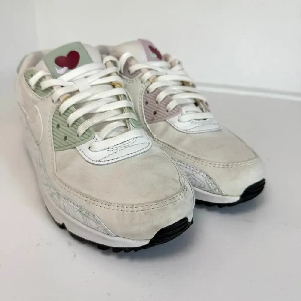 Nike Air Max 90 U Complete Me‎ Valentine’s Day White Green Pink Sneakers 8.5